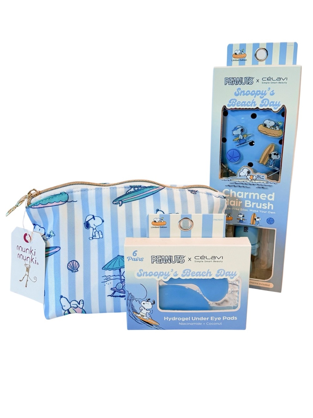 PEANUTS x Celavi Snoopy's Beach Day Beauty Gift Set NWT